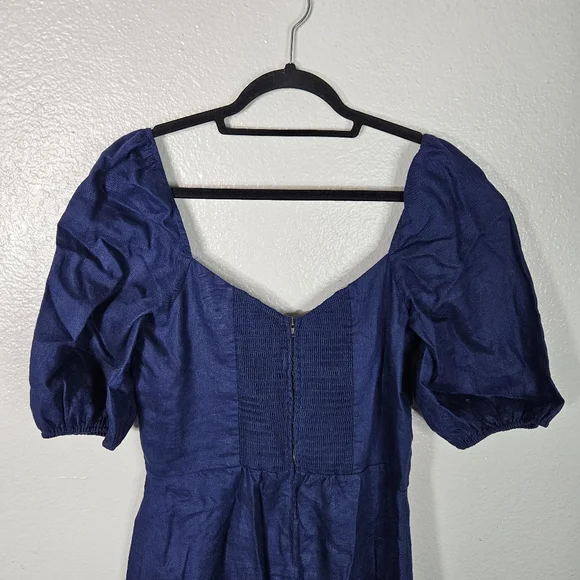 Reformation Belgium Puff-Sleeve Dress Size 12 - Picture 10 of 13